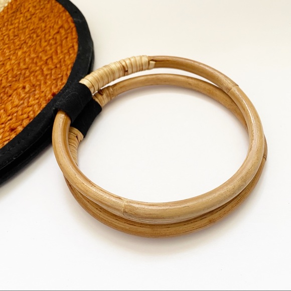 VINTAGE - COLOUR BLOCK BAG WITH WOODEN HANDLES - Picture 5 of 5